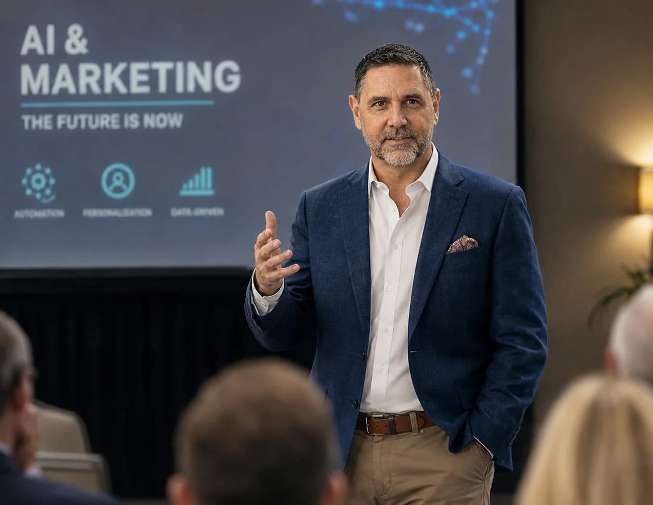 Brian Dempsey speaking on AI and marketing
